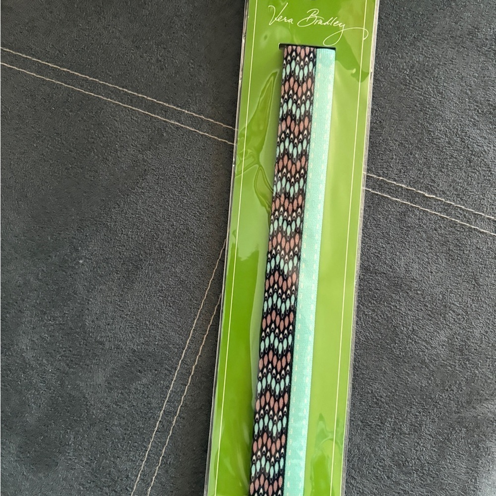 Vera Bradley Aqua and Black Patterned Headband Set